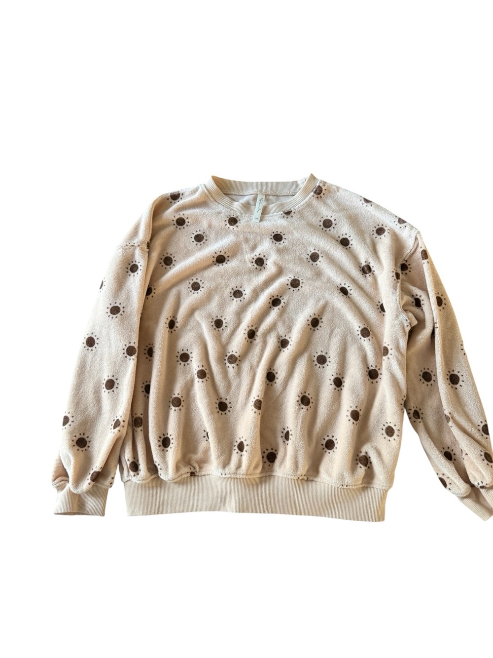Rylee + Cru Cream Pullover with Brown Sunburst Motif